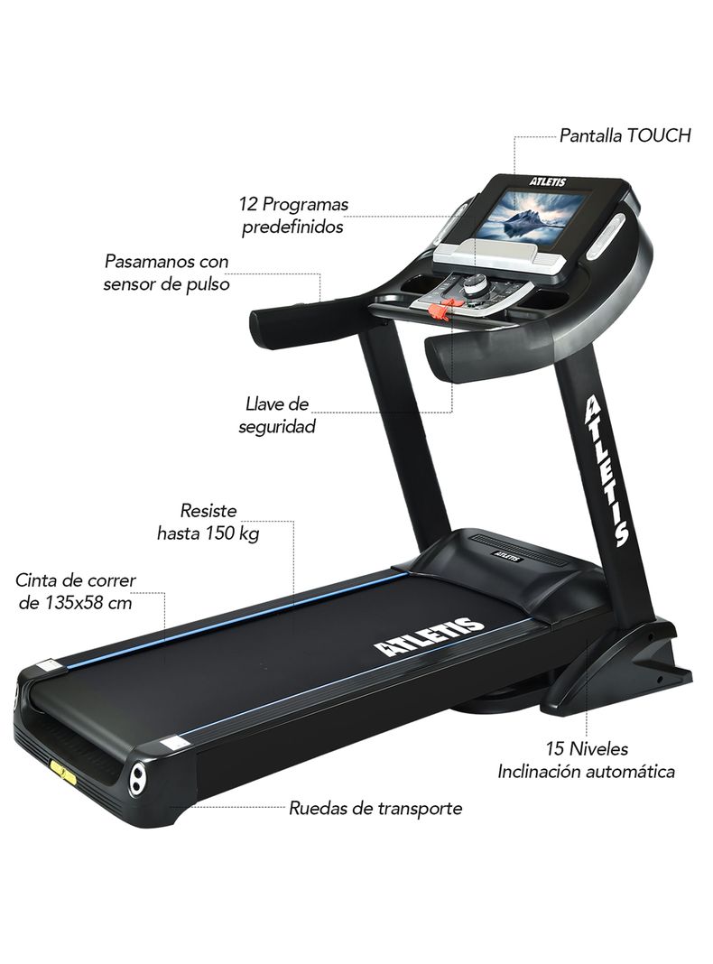 Trotadora Infinity X  VII 20km/h 3.5HP Touch Screen Negro-1