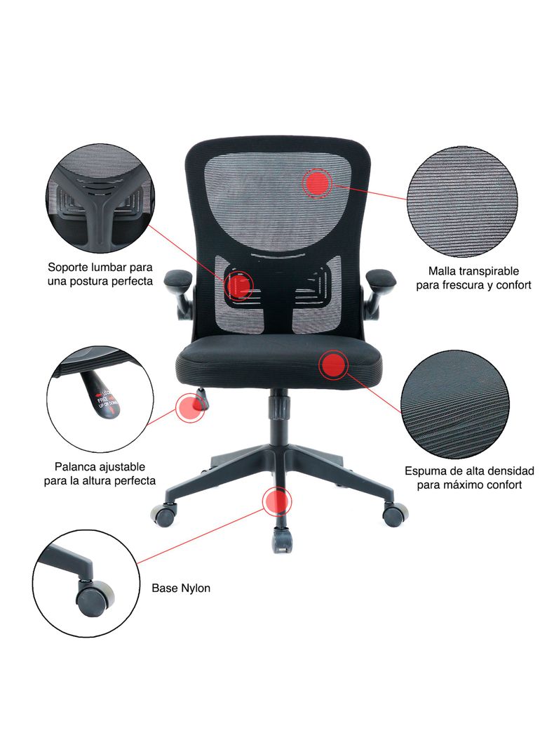 Silla de Escritorio Precision Seating - Negro-2