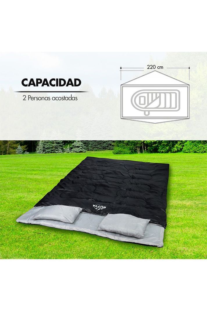 Saco De Dormir 2 Personas 300 Grs Negro-4