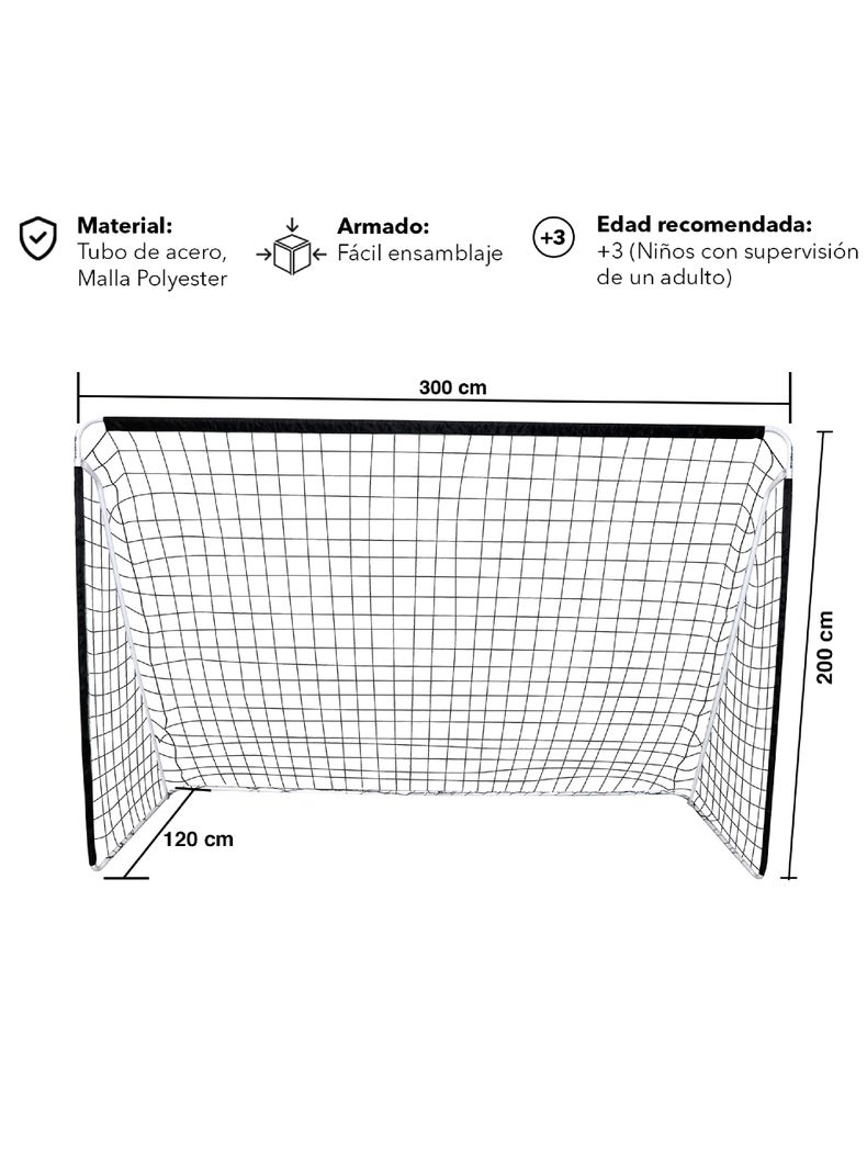 Arco de Fútbol Max Magic Negro 300x200cm-2