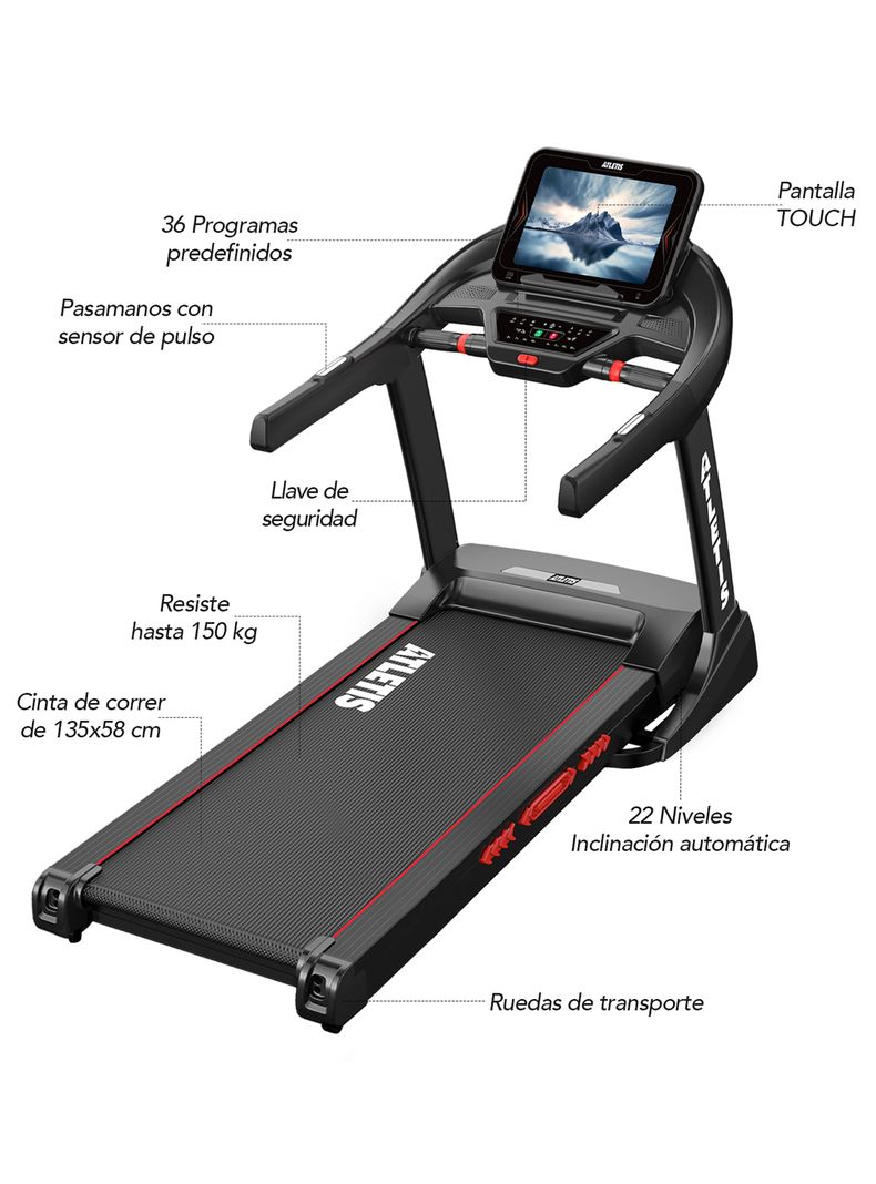 Trotadora Infinity X IV 20km/h 3.0HP Touch Screen Negro-1