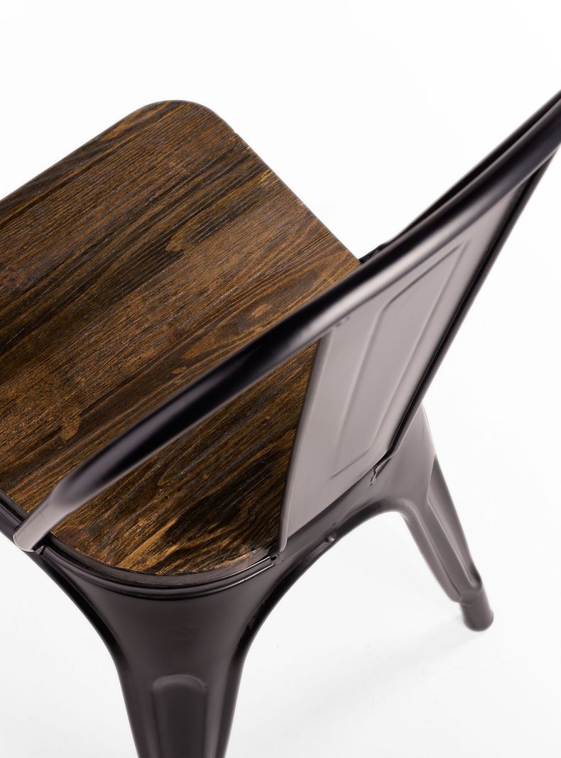 Silla Tolix Vintage Asiento Madera-7