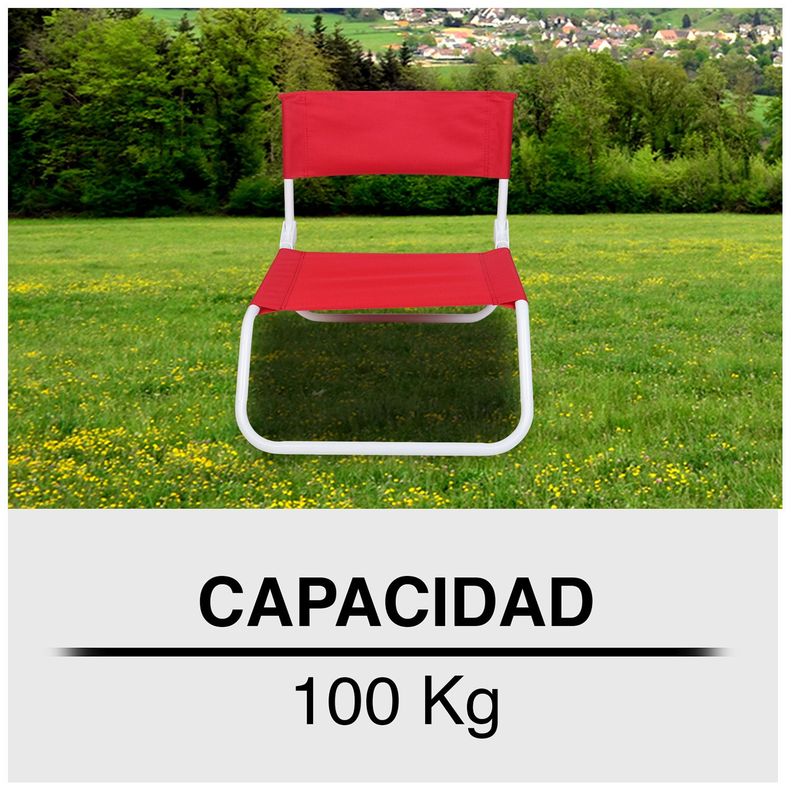 Silla de Descanso Plegable Rojo-4