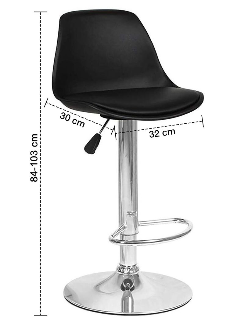 Pack 2 Sillas Altas De Bar Taburete Orlando-t Negro-2