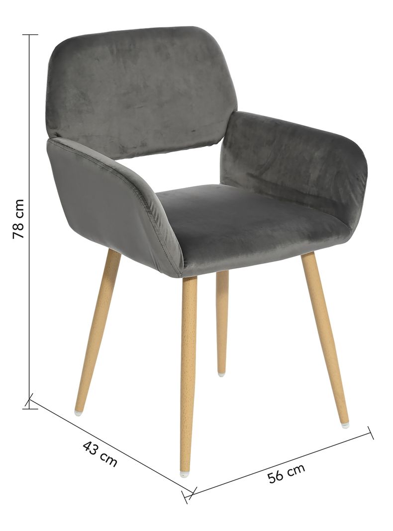 Pack 2 Sillas Comedor Sitial Cromwell Gris-7