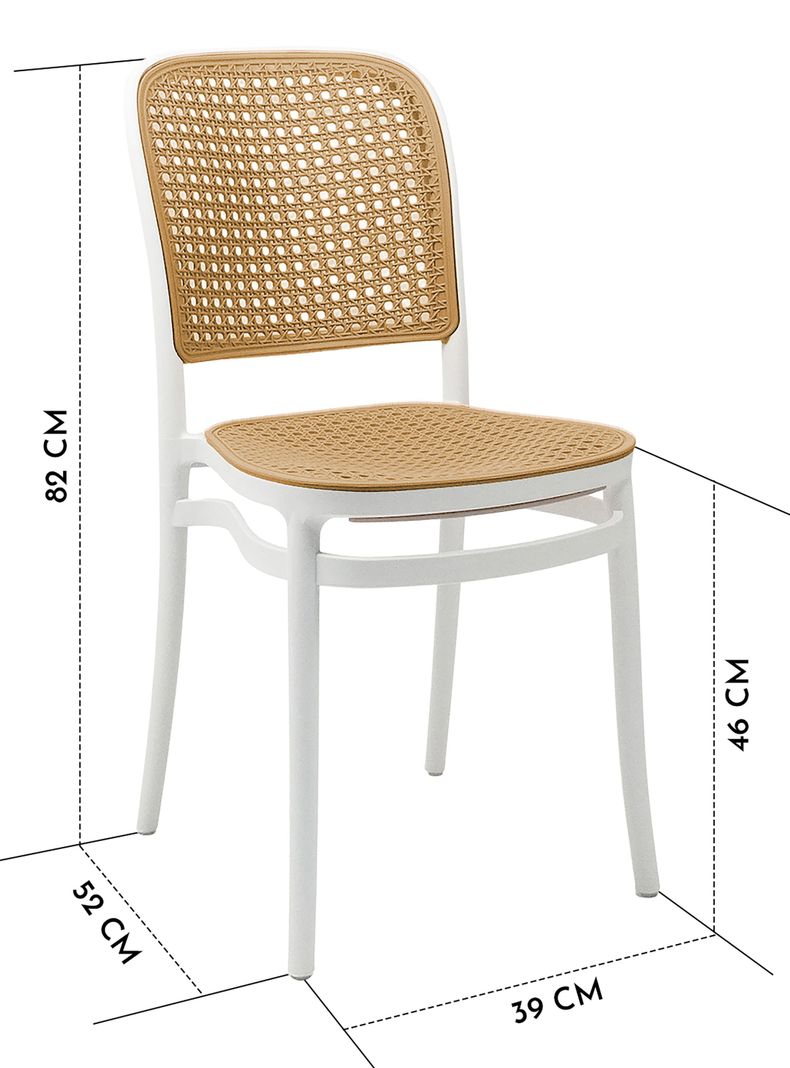 Silla Terraza Plástica Cairo Blanca/Beige-2