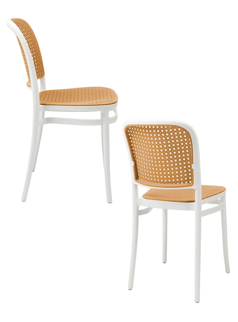 Silla Terraza Plástica Cairo Blanca/Beige-3
