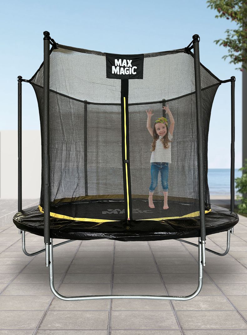 Cama Elástica Max Magic 244cm Negra con Red de Seguridad-1