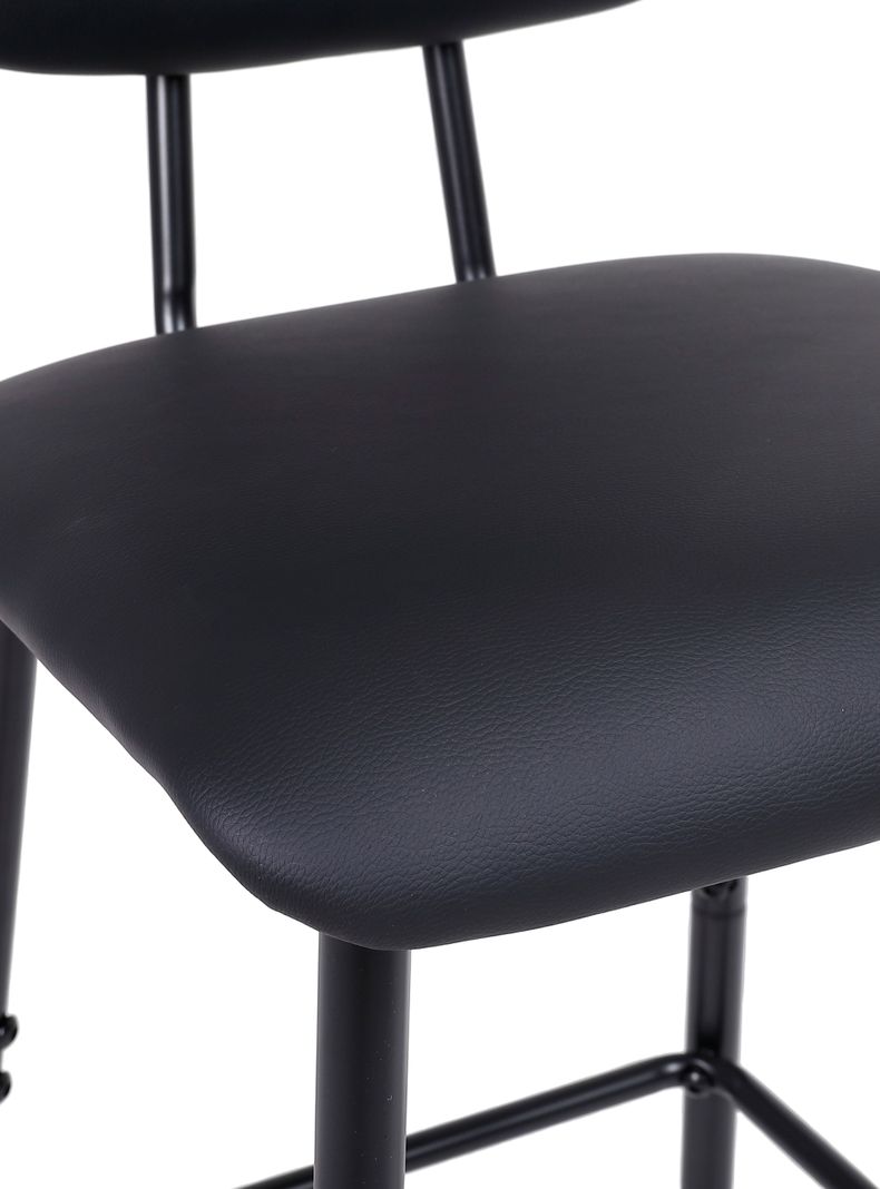 Pack 2 Pisos de Bar de Cocina Mid-Century con Respaldo Negro-4