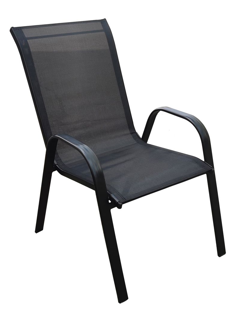 Silla de Terraza Textileno y Acero Negro