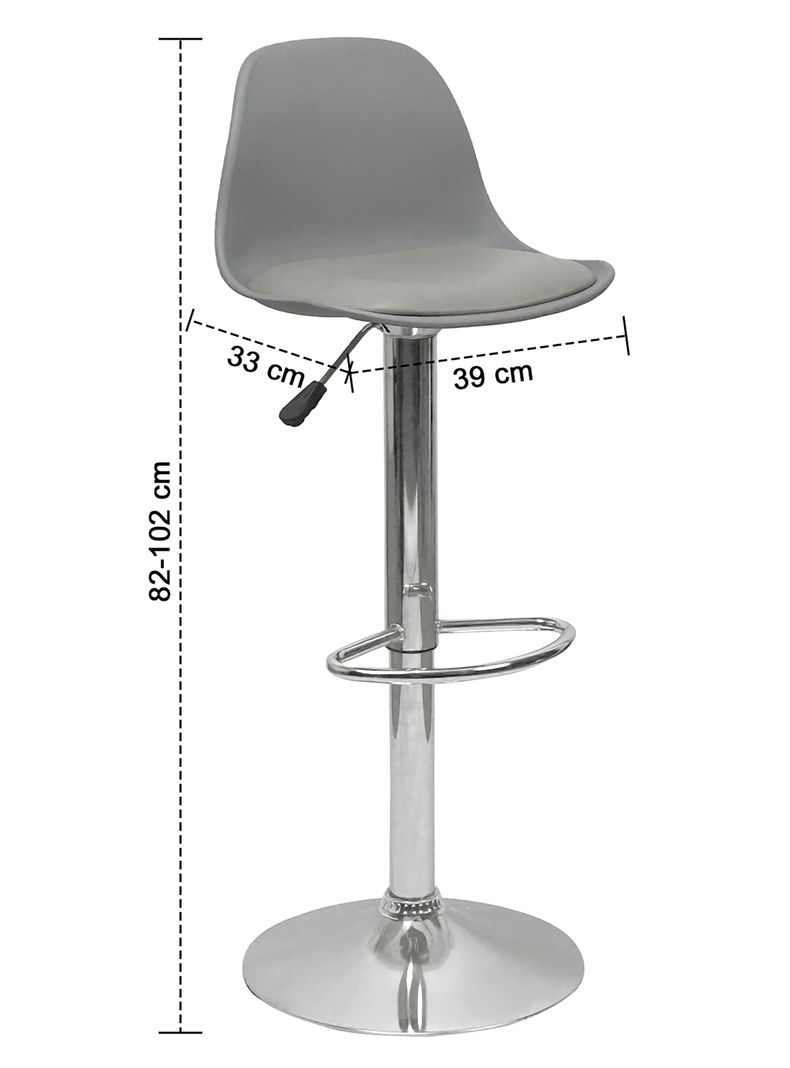 Pack 2 Sillas Altas Bar Taburete Orlando-T Gris-2