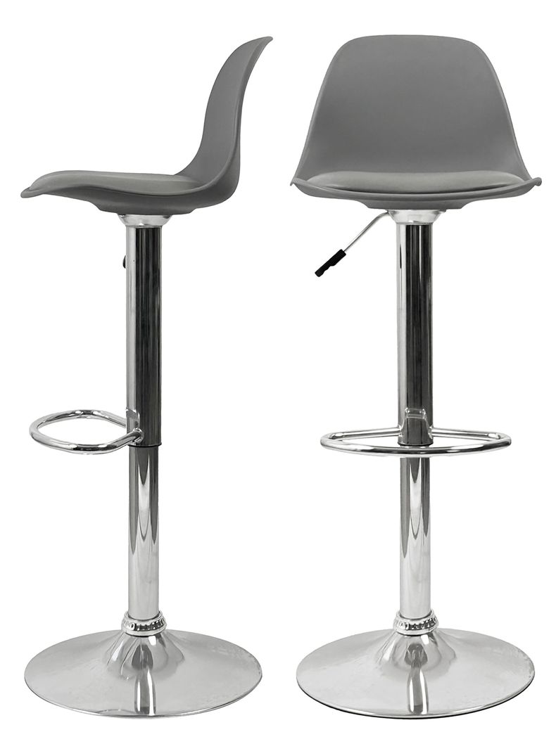 Pack 2 Sillas Altas Bar Taburete Orlando-T Gris-3