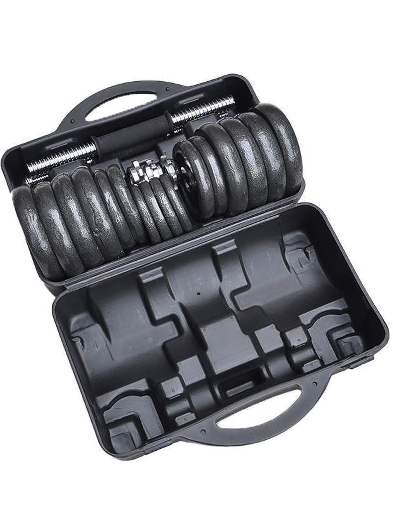 Set Barra Mancuernas Atletis Metal 30Kg Negro-4