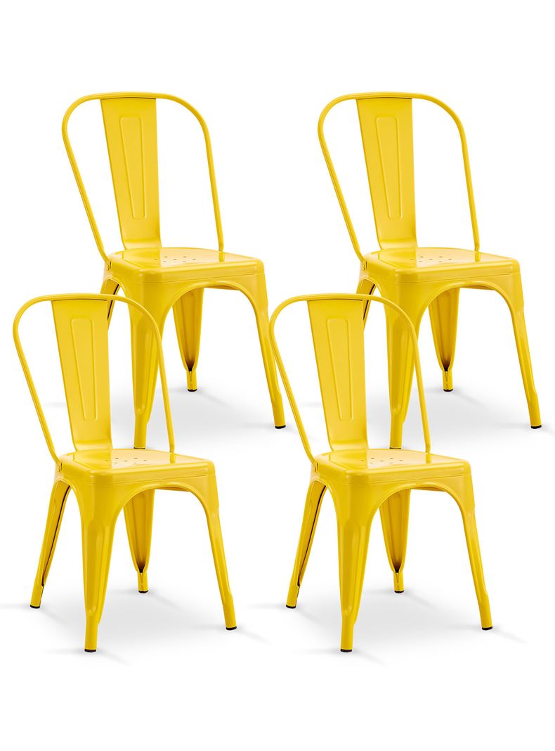 Pack De 4 Silla Metal Tolix Amarillo-0