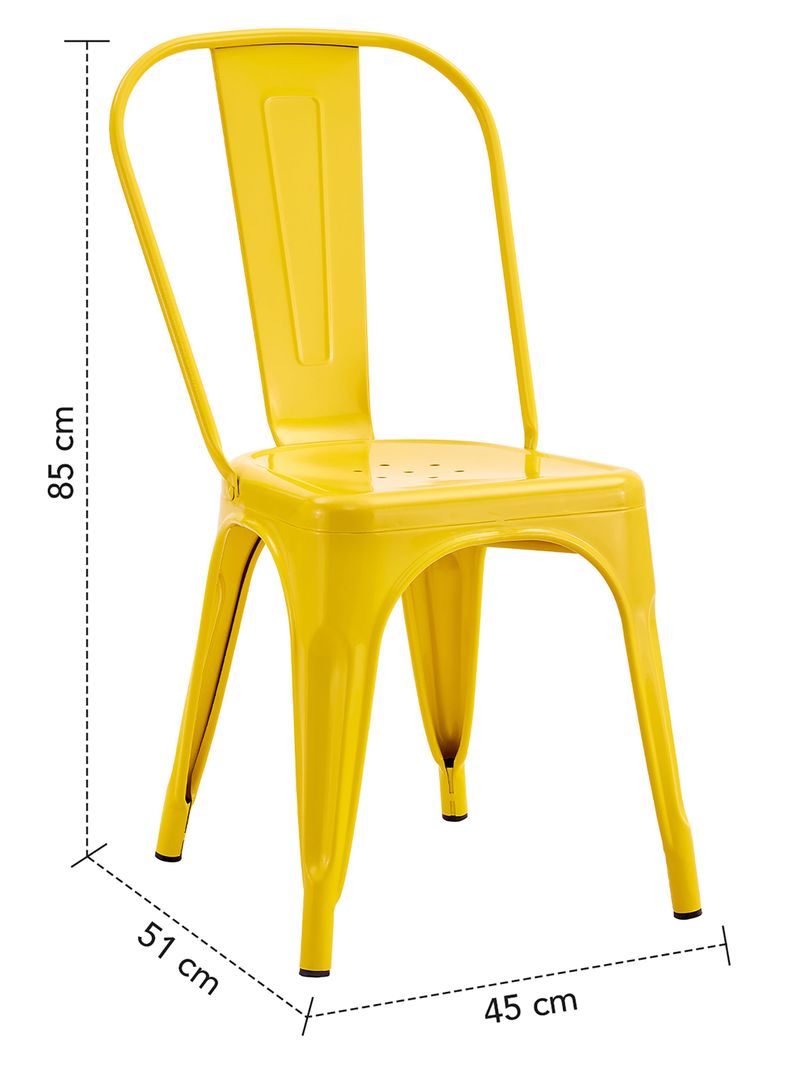 Pack De 4 Silla Metal Tolix Amarillo-7
