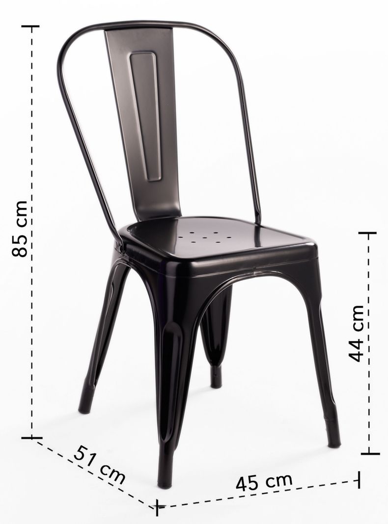Silla de Bar Metal Tolix Negro-2