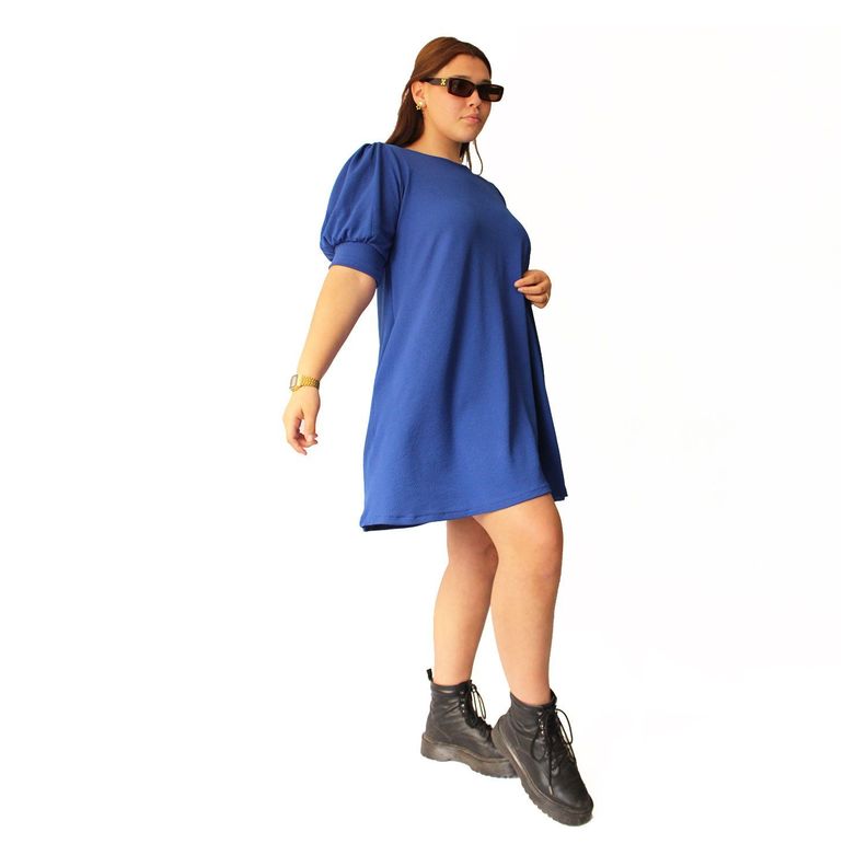 Vestido Dianna Manga Corta Azul-0