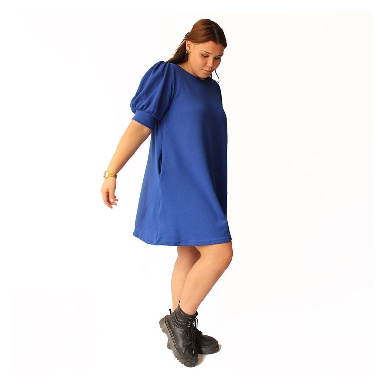 Vestido Dianna Manga Corta Azul-1