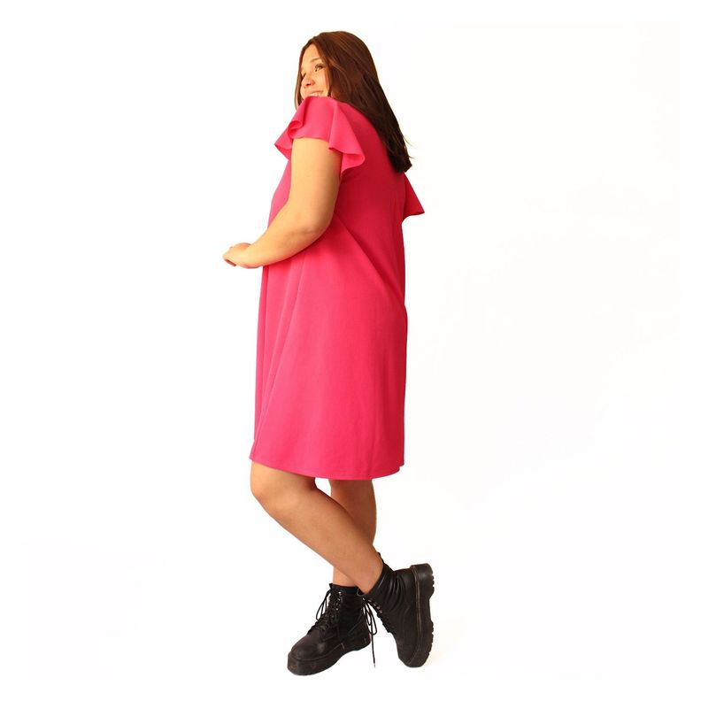 Vestido Manga Corta Martina Fucsia-1
