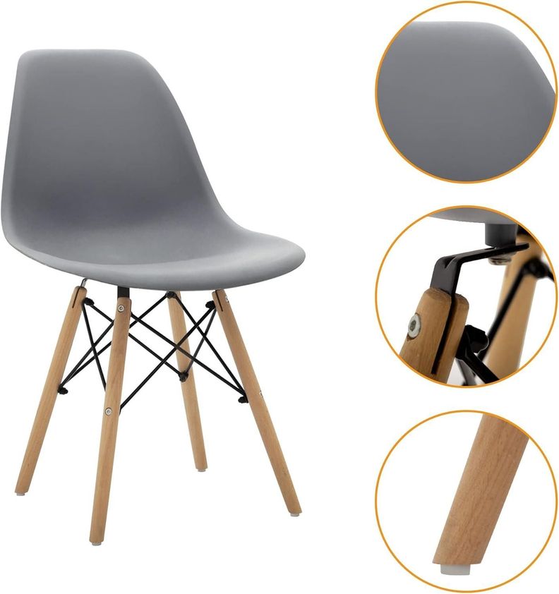 Pack 4 Sillas Eames Gris | Ideal Hogar y Oficina-2