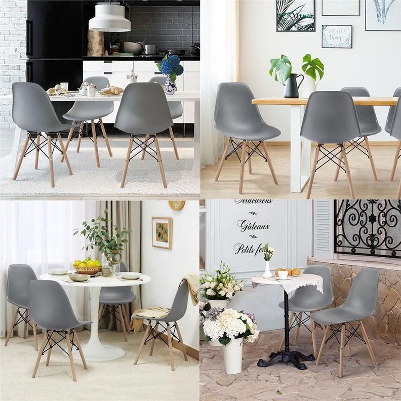 Pack 4 Sillas Eames Gris | Ideal Hogar y Oficina-3