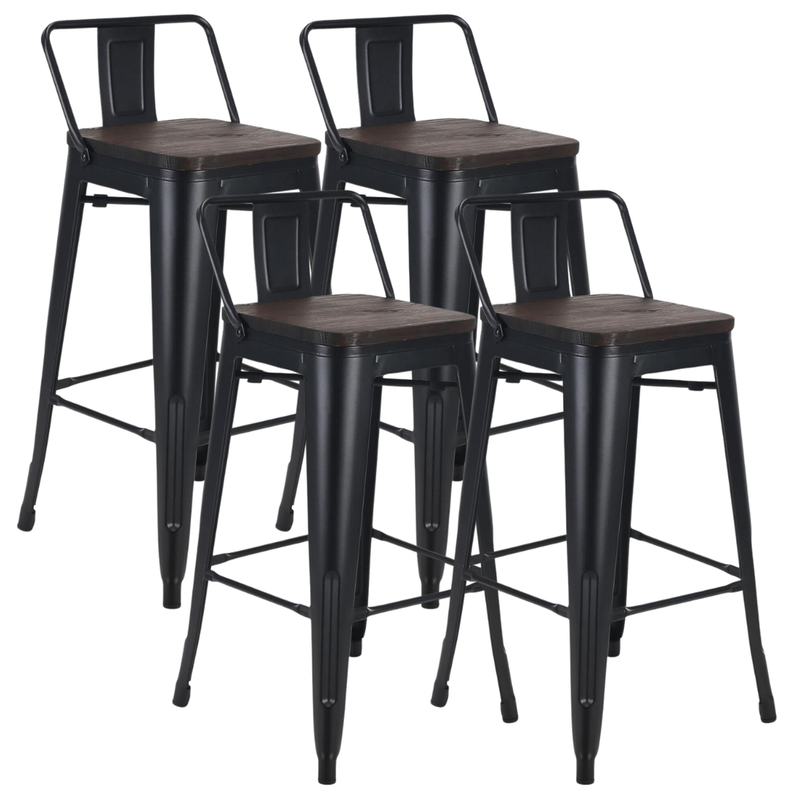 Pack 4 Taburetes de Bar Tolix Negro| Estilo Industrial-0