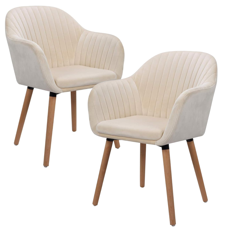 Pack 2 Butacas Sitiales Almer Velvet Beige | Sala, Dormitorio u Oficina-0