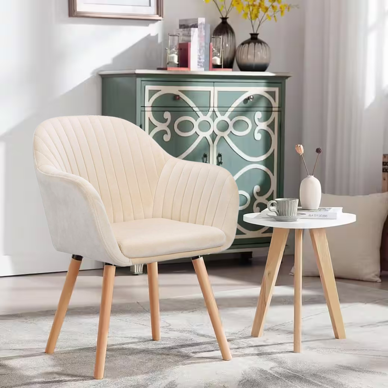 Pack 2 Butacas Sitiales Almer Velvet Beige | Sala, Dormitorio u Oficina-1