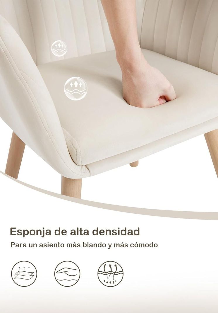 Pack 2 Butacas Sitiales Almer Velvet Beige | Sala, Dormitorio u Oficina-4