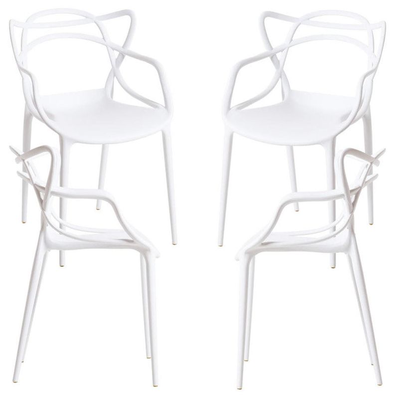Pack 4 Sillas Blancas Masters | Ideal Terraza y Interior-0