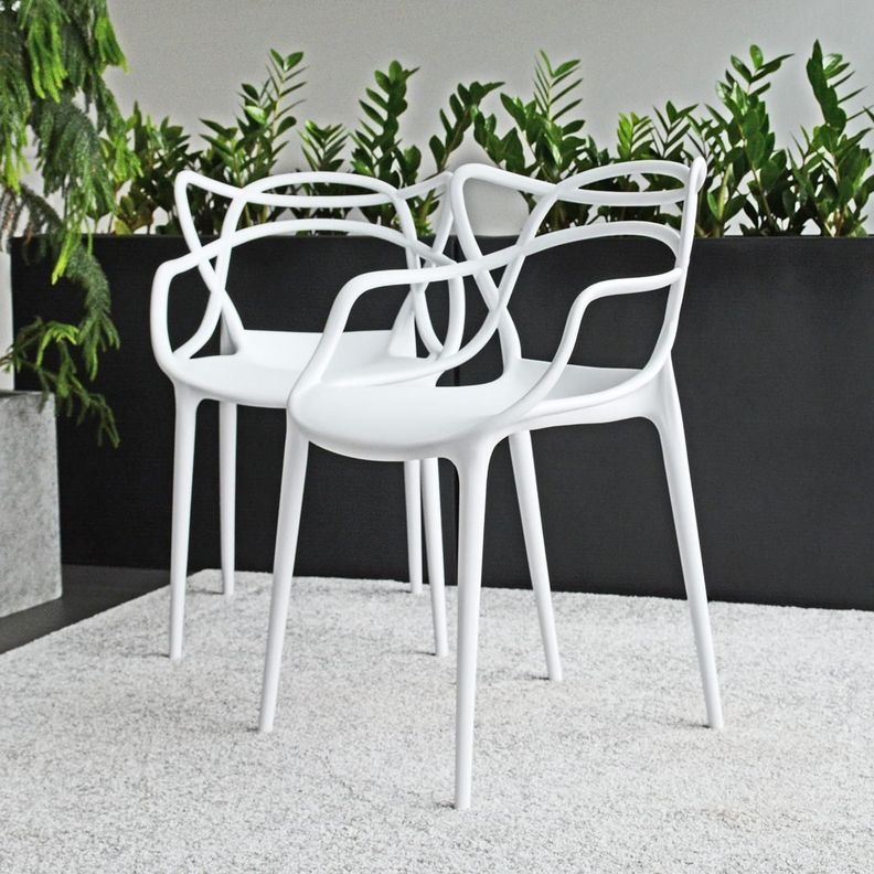 Pack 4 Sillas Blancas Masters | Ideal Terraza y Interior-1