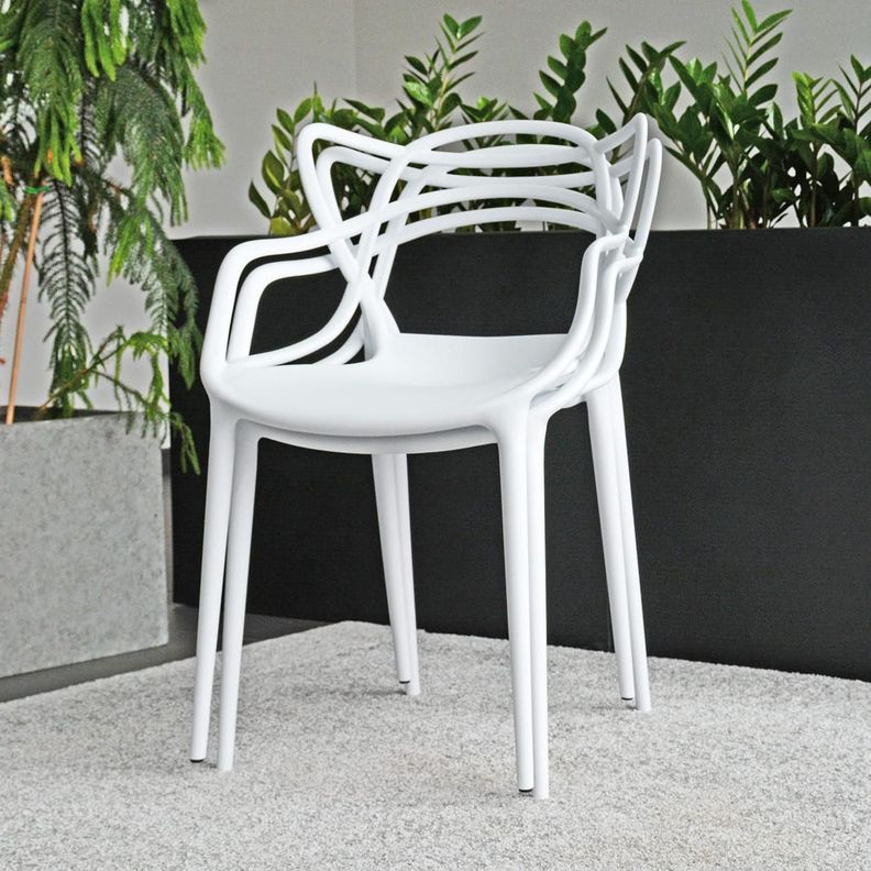 Pack 4 Sillas Blancas Masters | Ideal Terraza y Interior-2