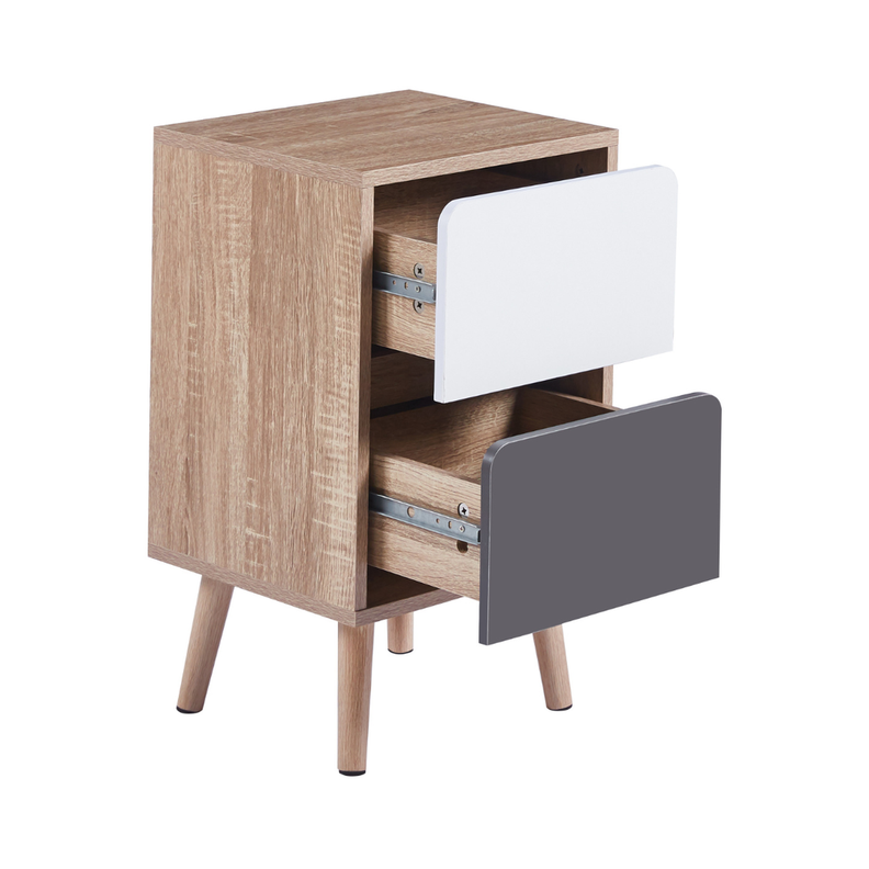 Velador Margot - Diseño Nórdico Minimalista, 2 Cajones-2