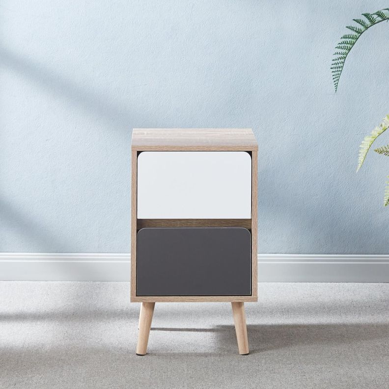 Velador Margot - Diseño Nórdico Minimalista, 2 Cajones-4