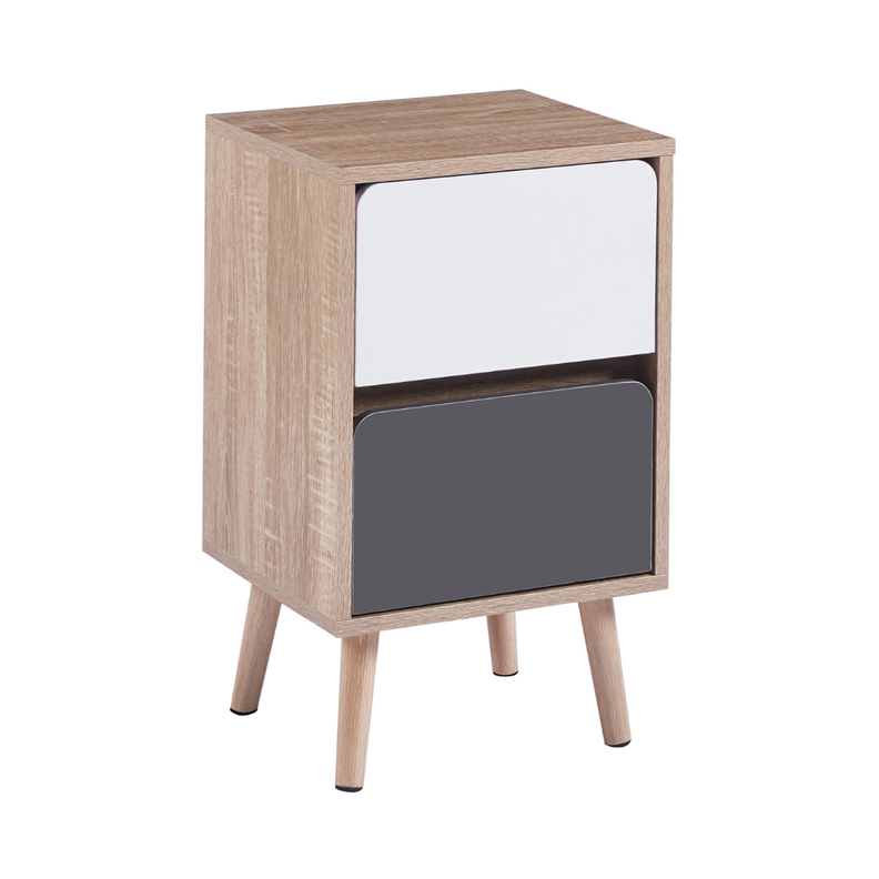 Velador Margot - Diseño Nórdico Minimalista, 2 Cajones-1