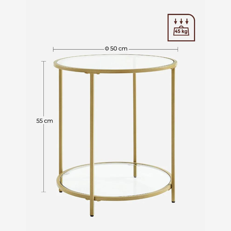 Mesa Regina Auxiliar Dorada - Diseño Minimalista para Espacios Chic-1