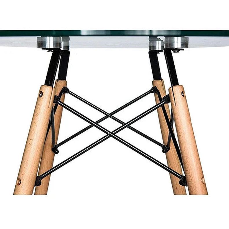 Mesa de Vidrio Redonda Elida 120cm - Diseño Clásico y Resistente-3