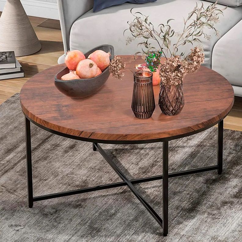 Mesa de Centro Redonda Naomi: Estilo Clásico para tu Living-4