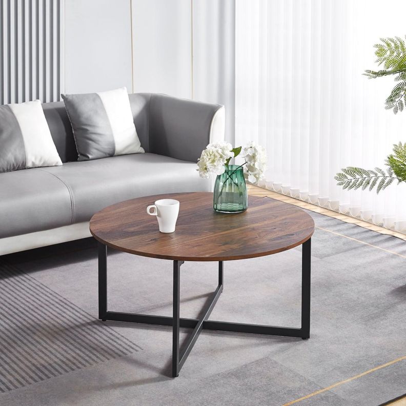 Mesa de Centro Redonda Naomi: Estilo Clásico para tu Living-3