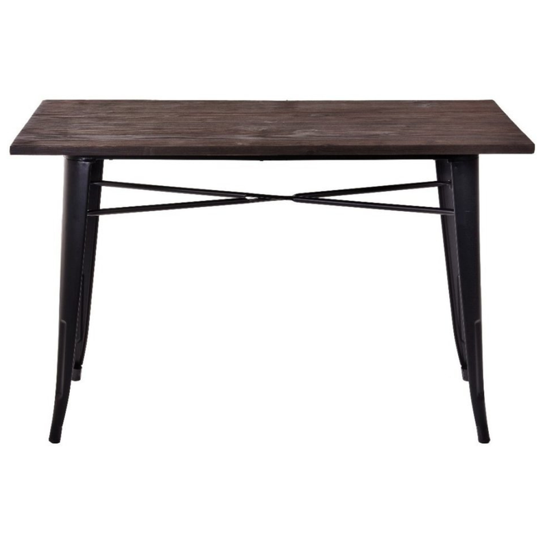 Mesa Rectangular Tolix 140x90 | Madera Oscura | Hogar - Negocio |-0
