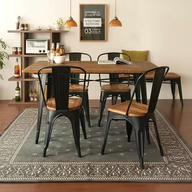 Mesa Rectangular Tolix 140x90 | Madera Oscura | Hogar - Negocio |-4