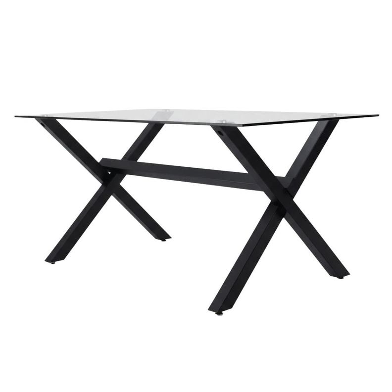 Mesa Rectangular Xinia 160x90 cm | Metal Negro Blanco 160 CM