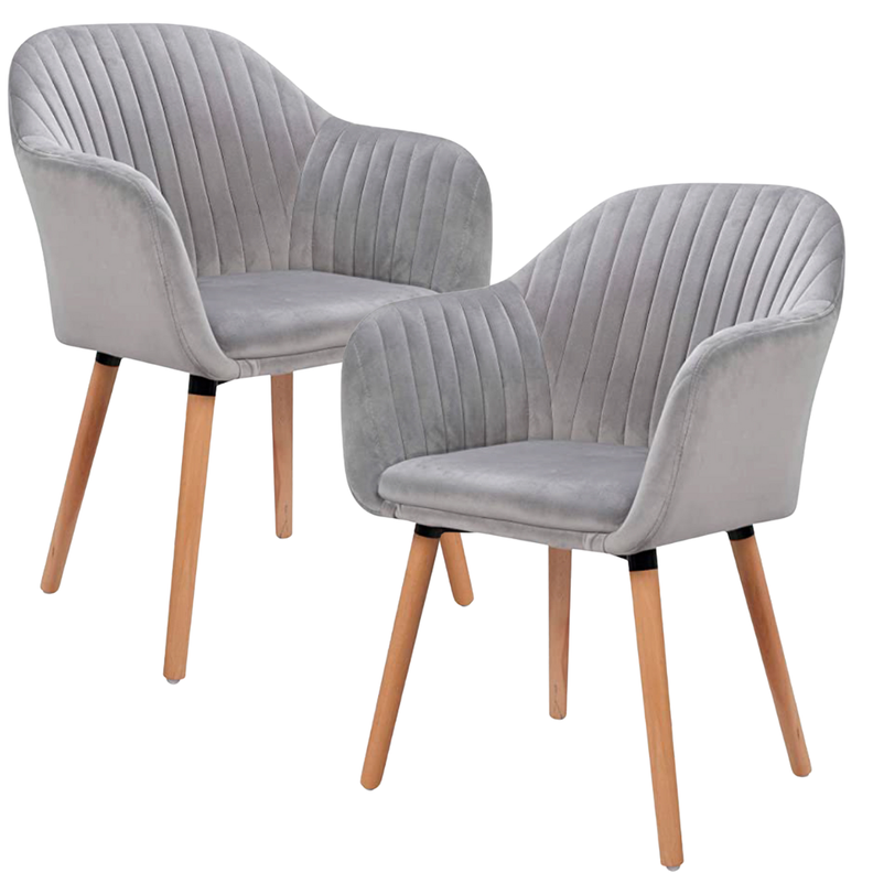 Pack 2 Butacas Sitiales Almer Velvet Gris | Sala, Dormitorio u Oficina-0