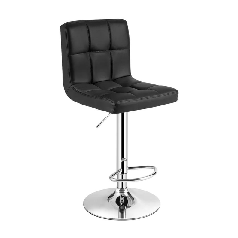 Pack 4 Piso Bar Altura Regulable Taburete Ivar Con Respaldo Negro-5