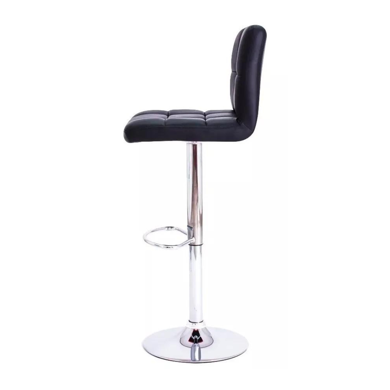 Pack 4 Piso Bar Altura Regulable Taburete Ivar Con Respaldo Negro-7