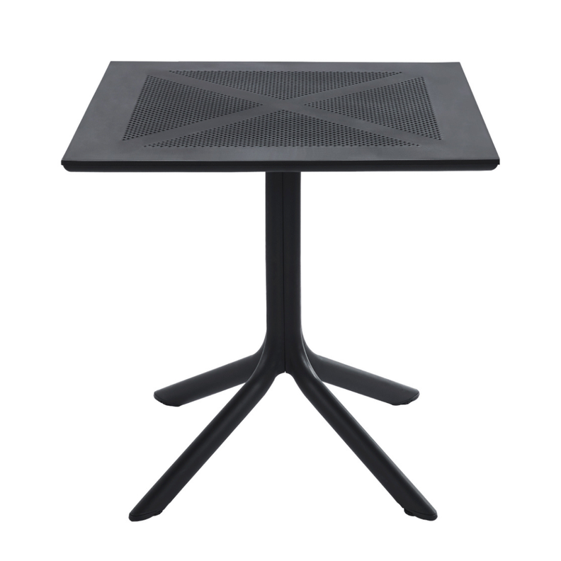 Mesa Cuadrada Clip Negro 80X80 cm | Terraza, Balcon o Negocio 80 CM
