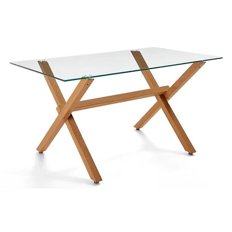 Mesa Rectangular Xinia 140x 90cm | Vidrio Templado |-0