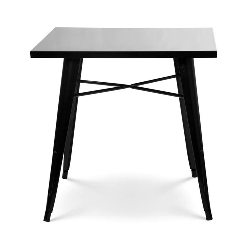 Mesa Tolix Cuadrada Negra 80x80cm | Industrial, Comedor, Exterior-0