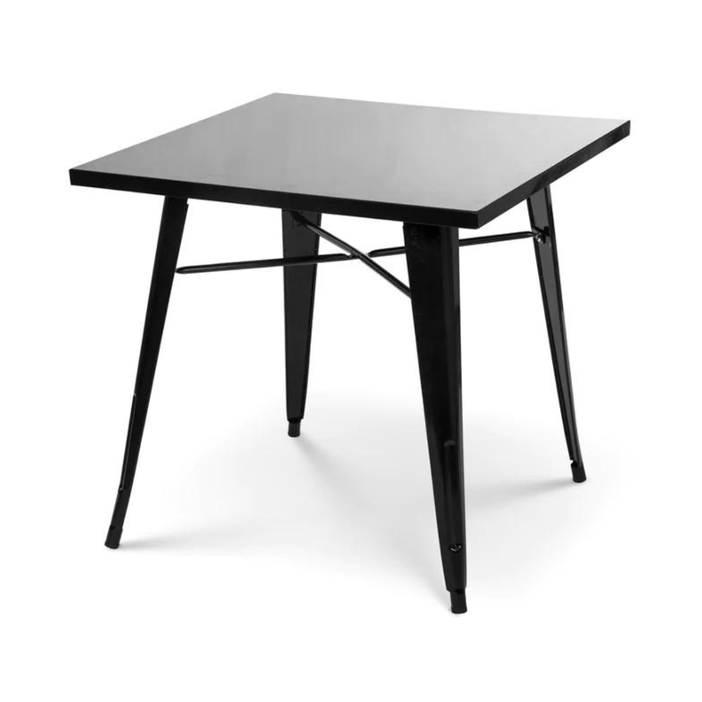 Mesa Tolix Cuadrada Negra 80x80cm | Industrial, Comedor, Exterior-1