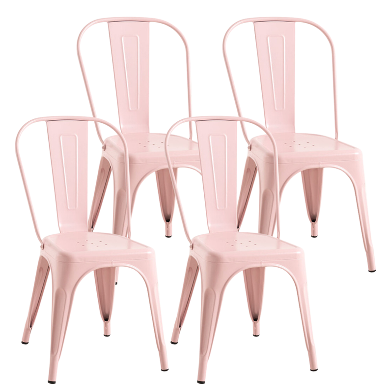 Pack 4 Silla Tolix Rosada | Diseño Industrial | Exterior-0